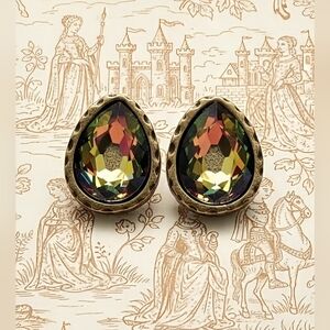 Volcano Premium Austrian Crystal On Brass Setting Stud Earrings